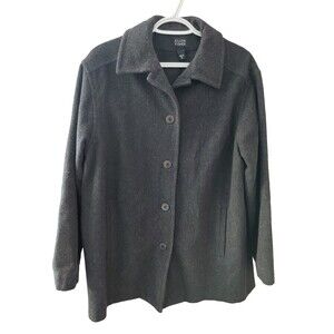 Eileen Fisher Women’s 100% Wool Dark Gray Lined Coat Size Small